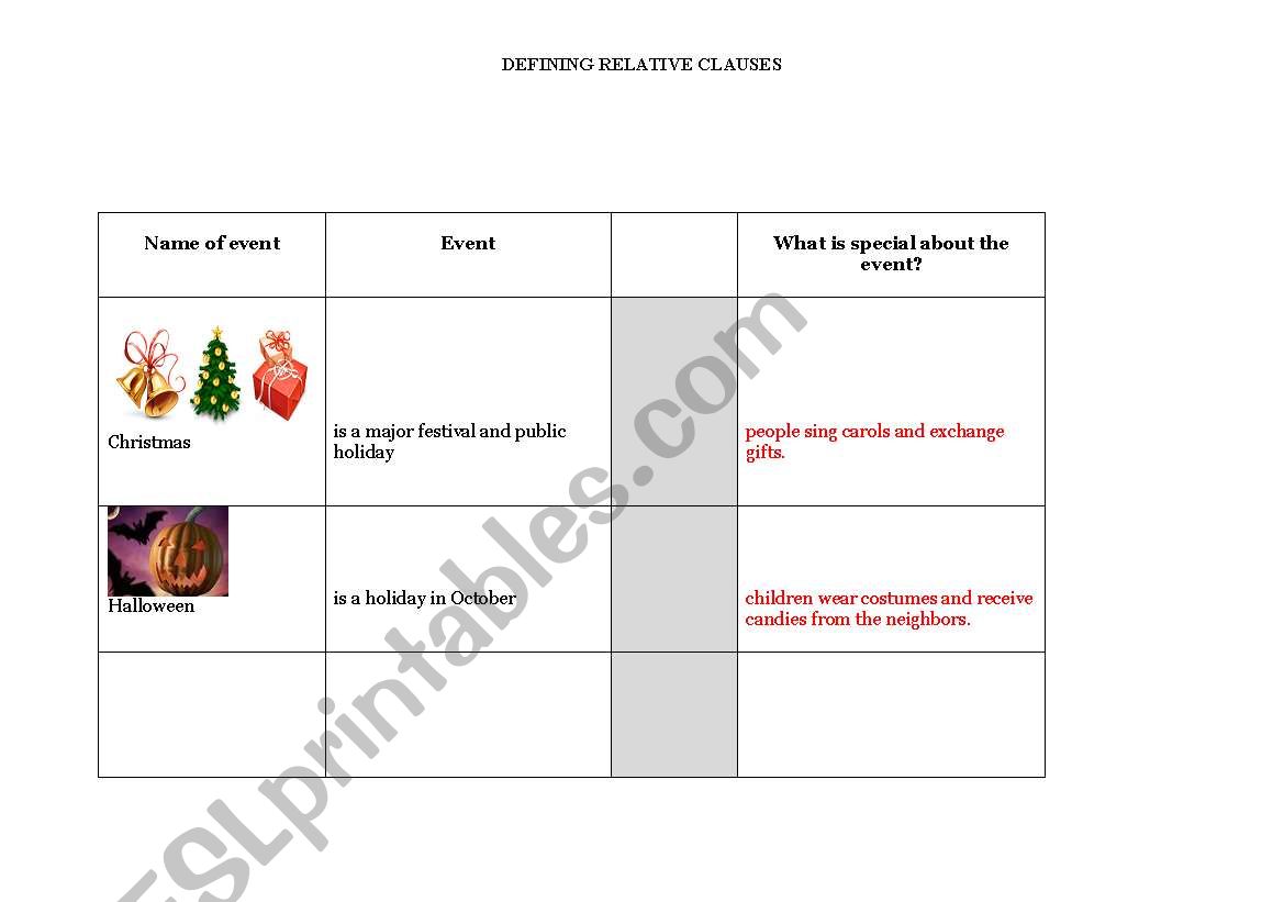 Definning relative clauses worksheet 2