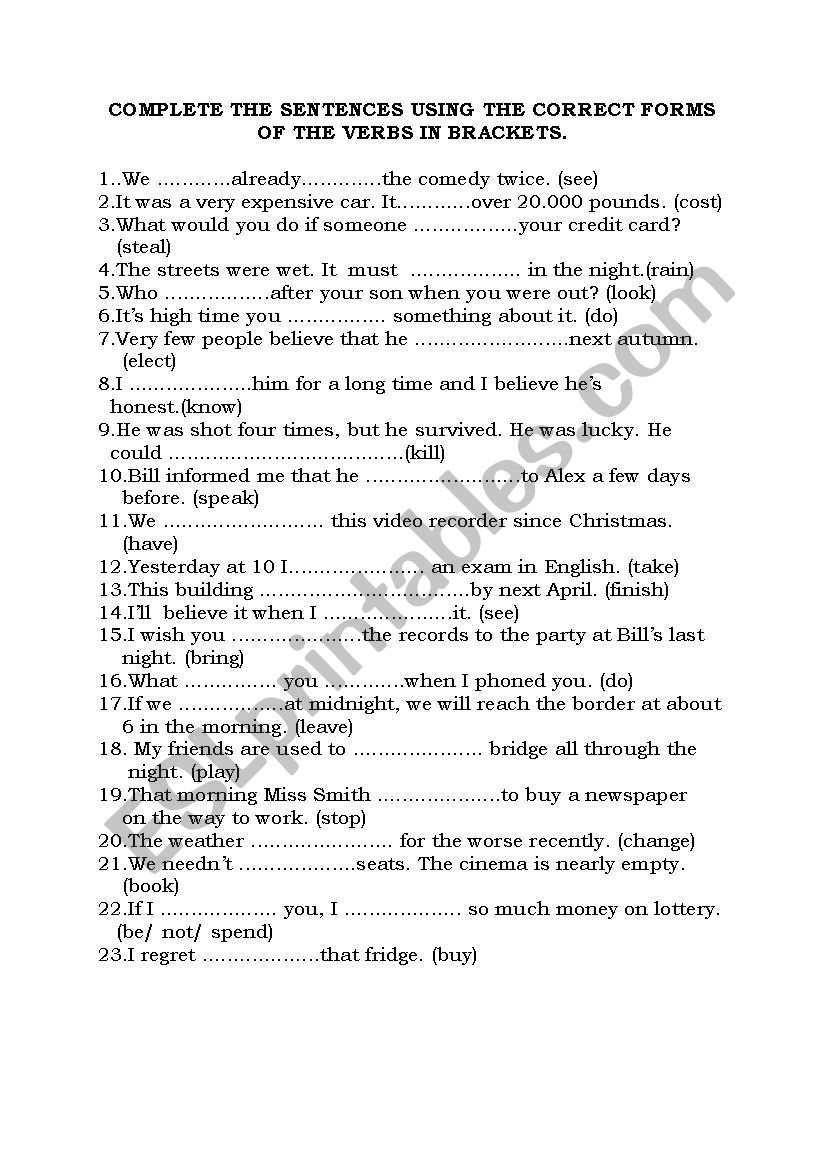 grammar practice worksheet