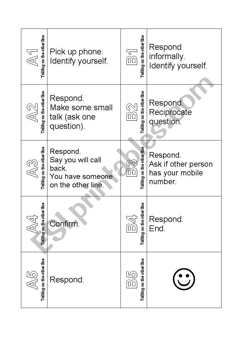 The Ultimate Telephoning Challenge - Cards - Phone Calls (Talking on Other Line) Business English Role Play Cards