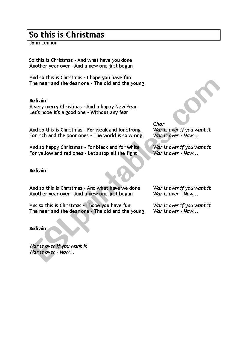 so this is christmas worksheet