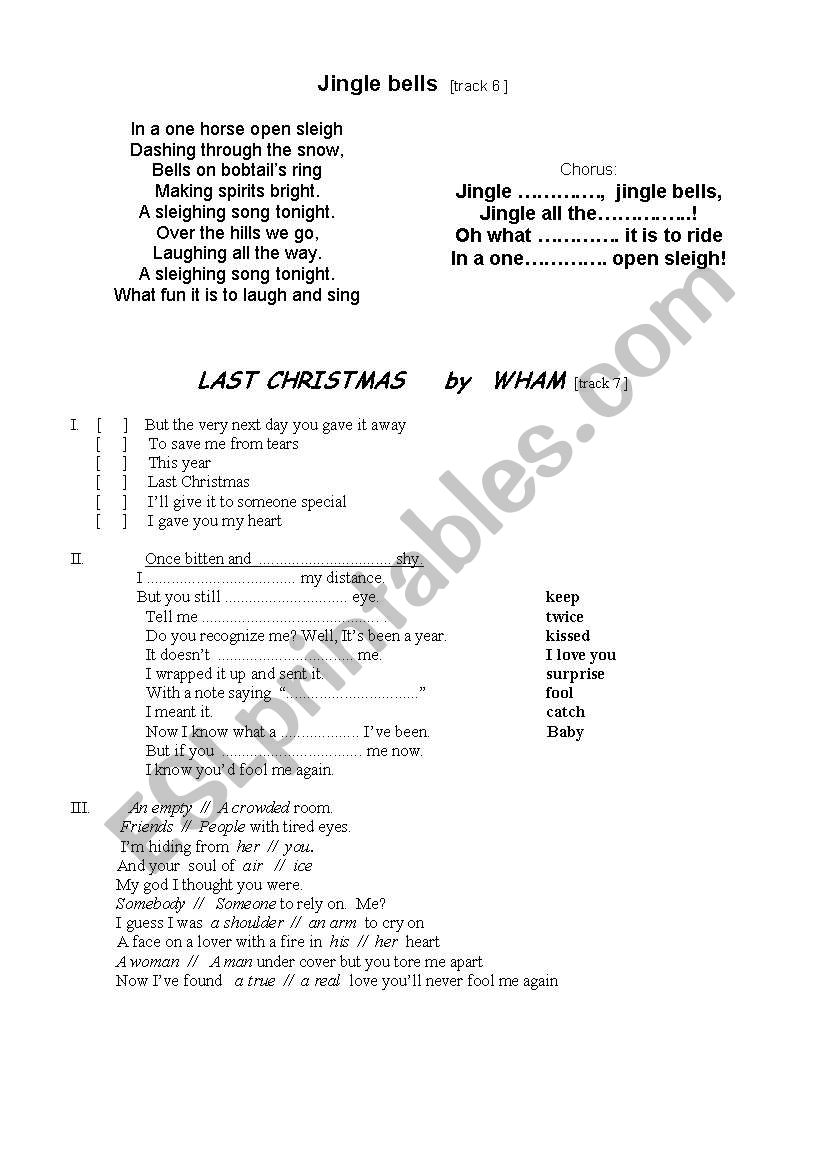 Christmas Songs 1 worksheet