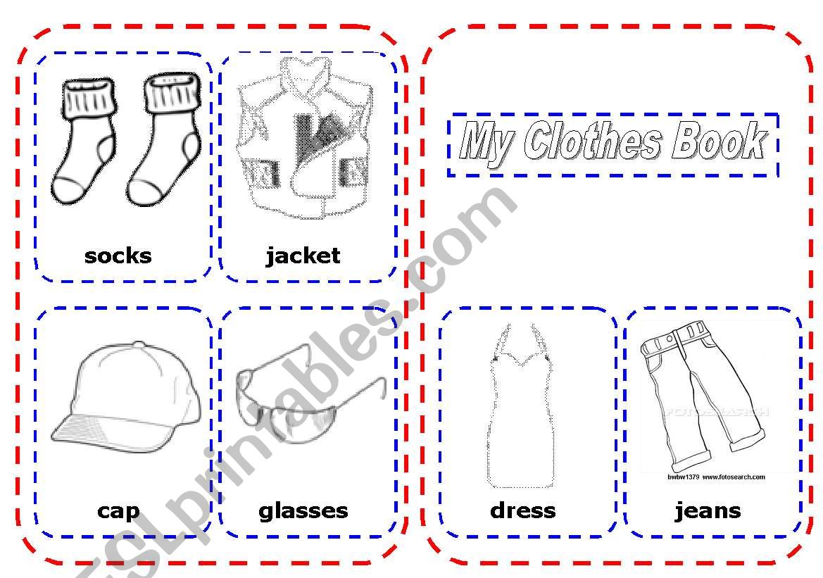 My Clothes Mini Book worksheet