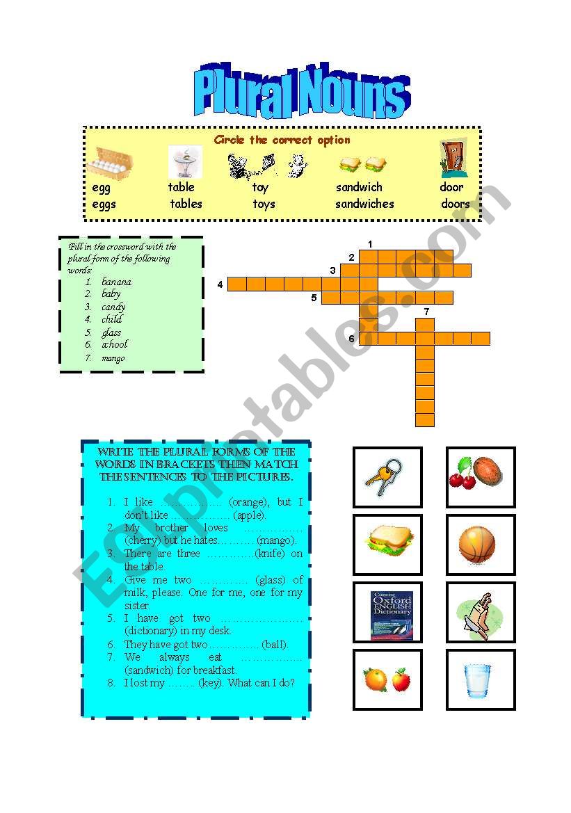 PLURAL NOUNS worksheet