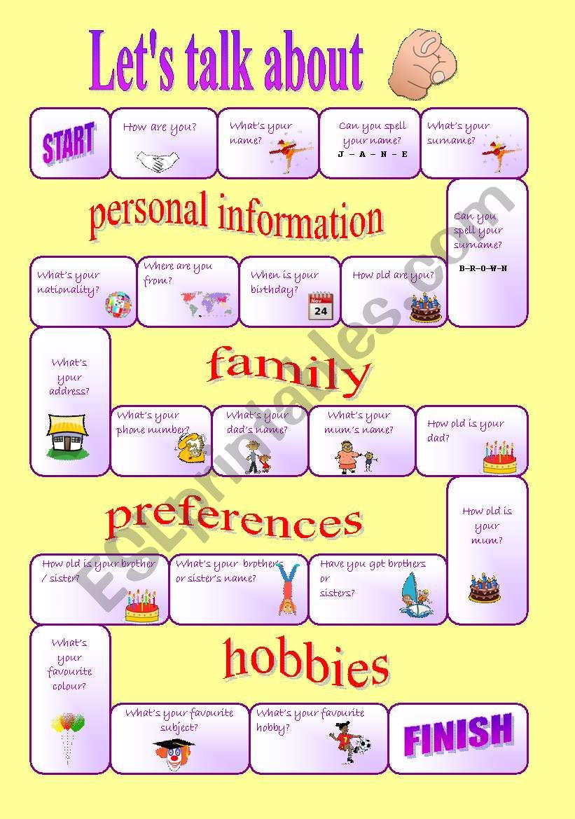 Board Game - LETÂ´S TALK ABOUT YOU