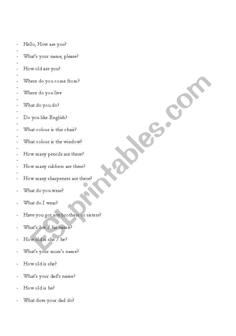 Speak in English worksheet