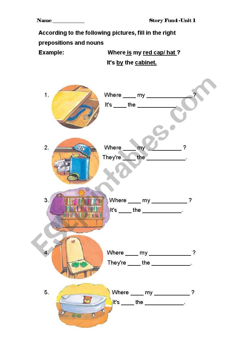 Prepositions worksheet