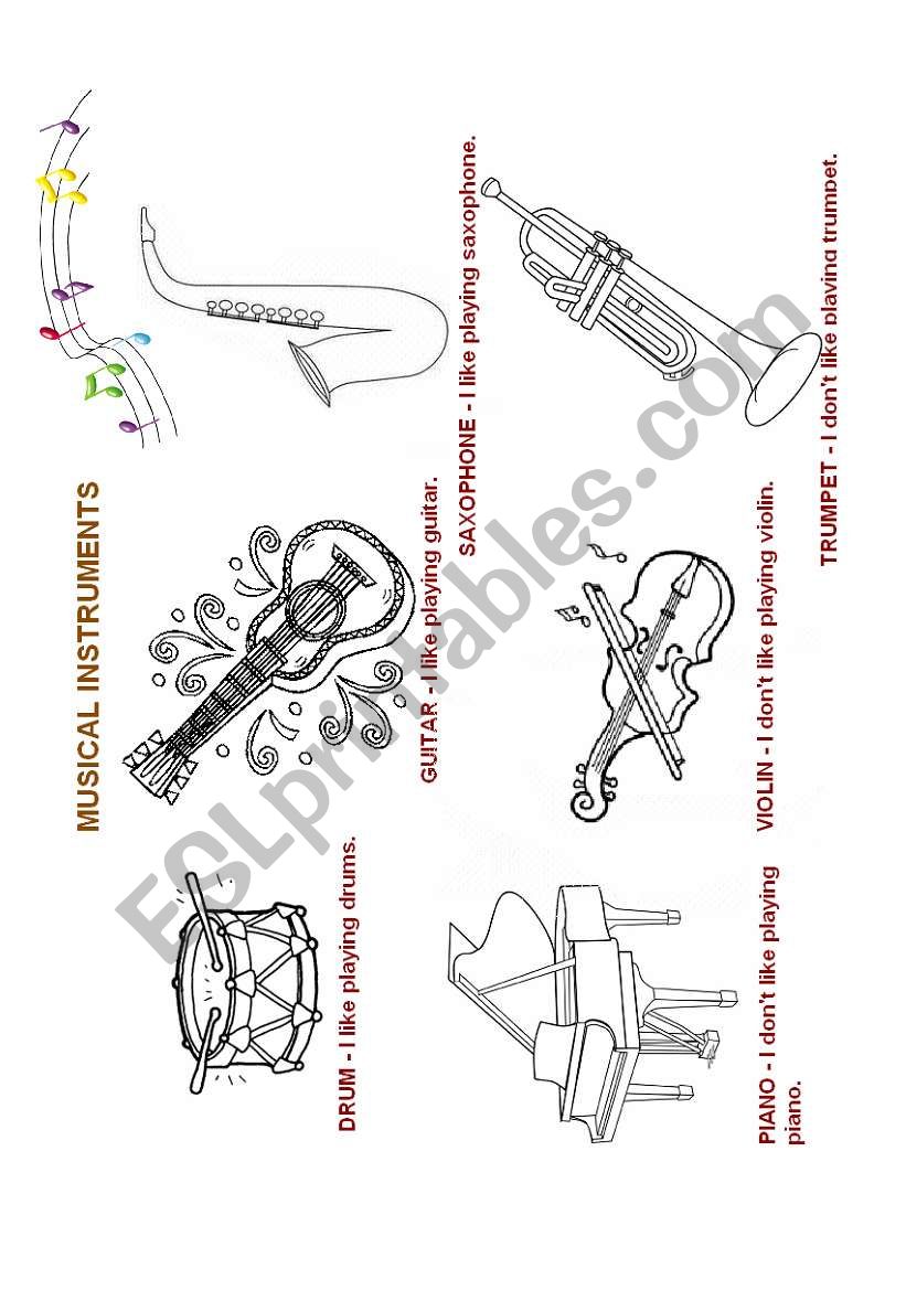 instruments worksheet