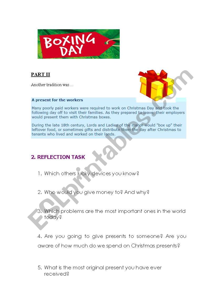 boxing day part II worksheet