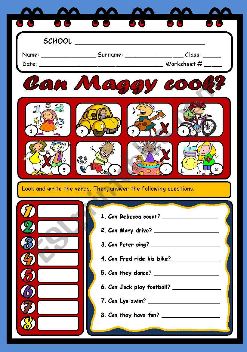 CAN MAGGY COOK? worksheet