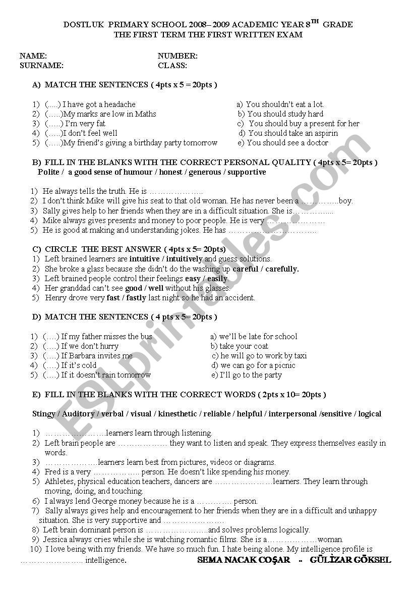 8.snf 1. dnem 1. snav worksheet