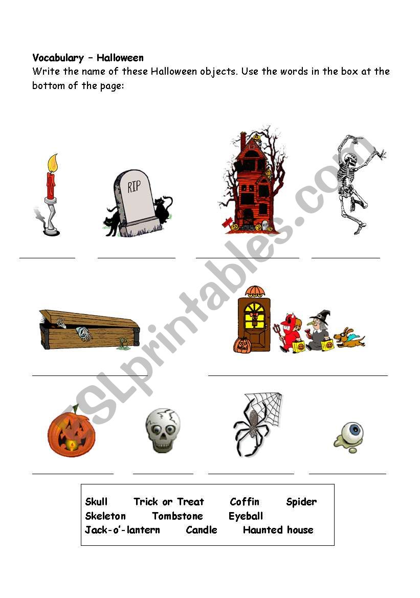 Halloween Vocabulary II worksheet