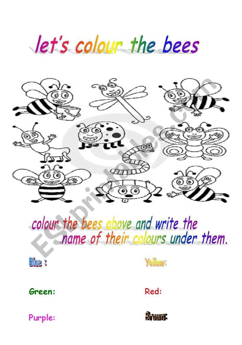 learning colours worksheet