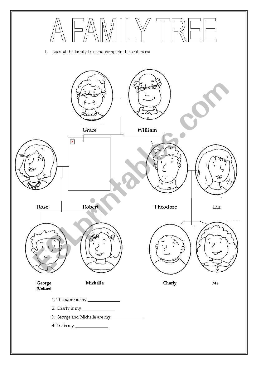 A family tree worksheet