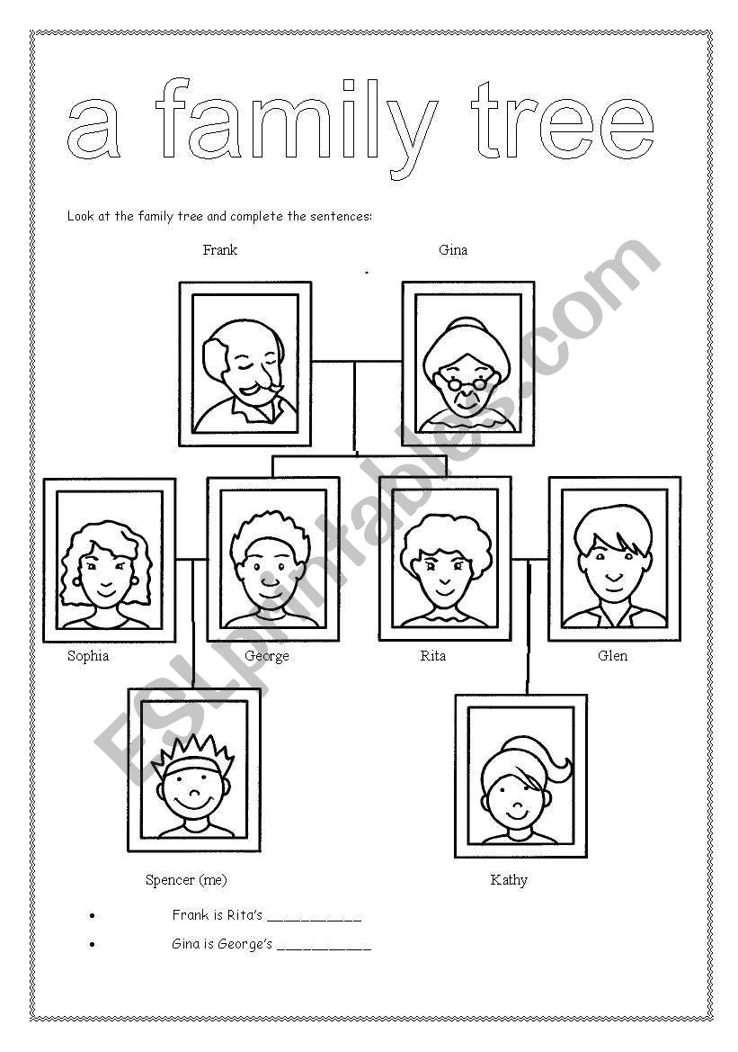 A family tree 2 worksheet