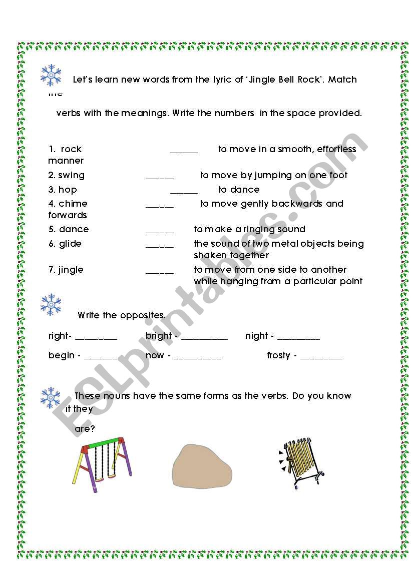 Jingle Bell Rock. Fill in the gaps - ESL worksheet by pia23_
