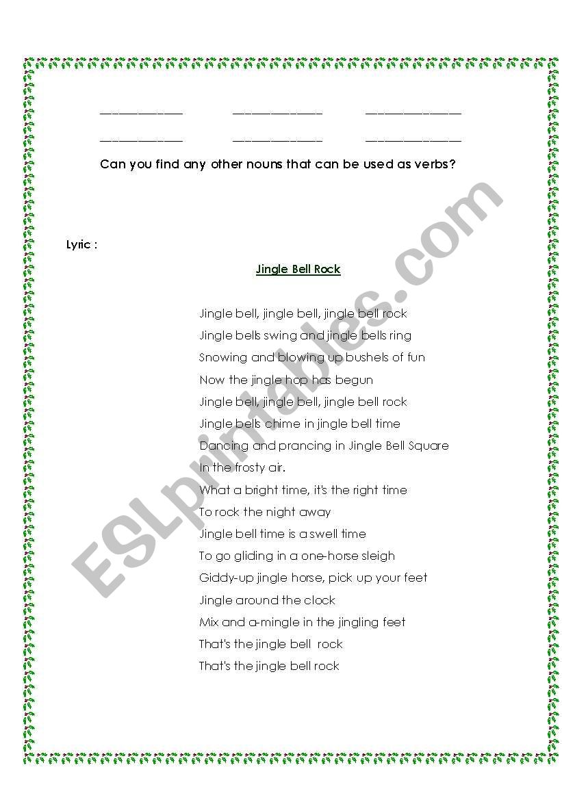 Jingle Bell Rock. Fill in the gaps - ESL worksheet by pia23_