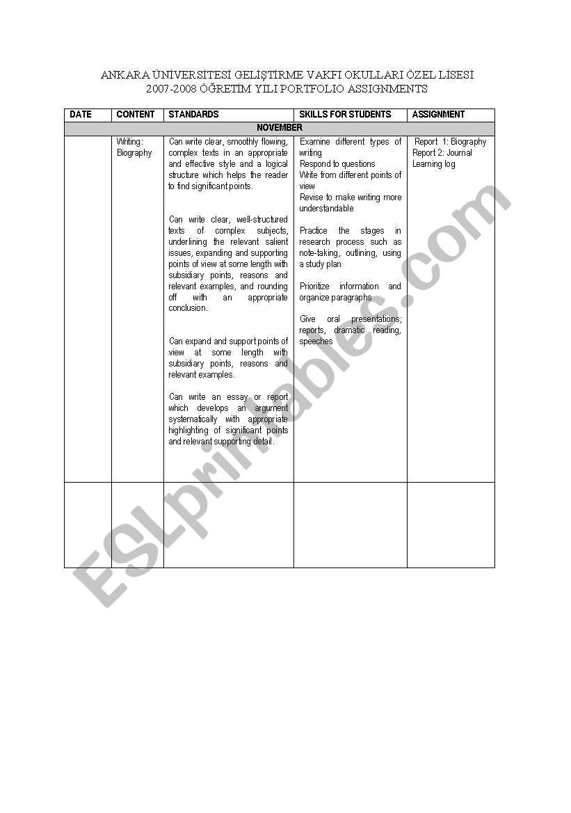 writing a biography worksheet