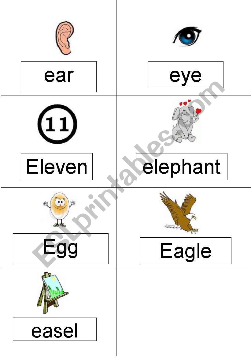 e words worksheet