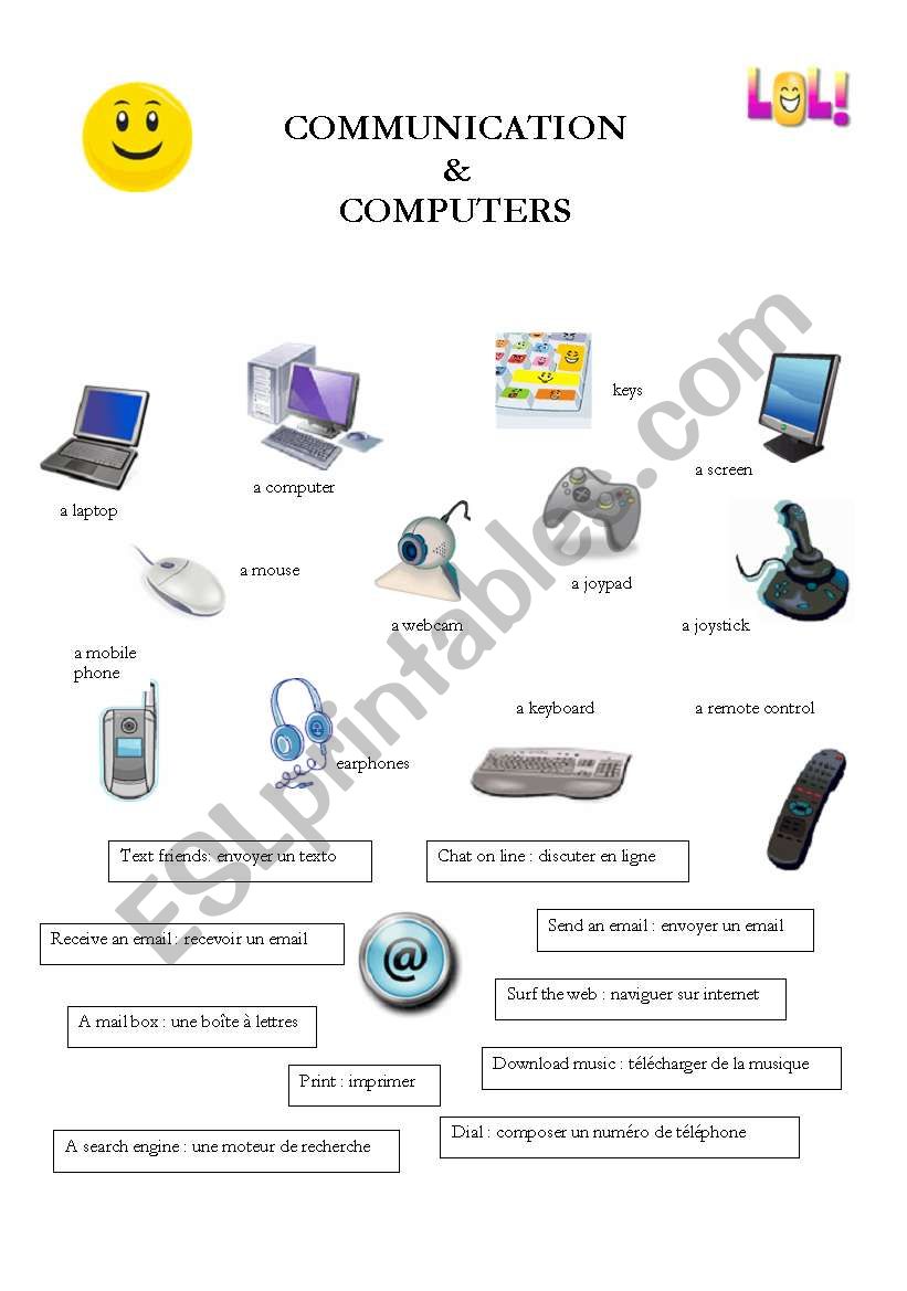 Communication and computers worksheet