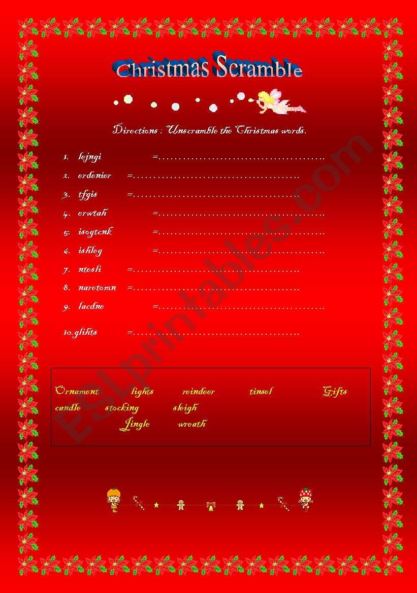 Christmas Scramble  worksheet