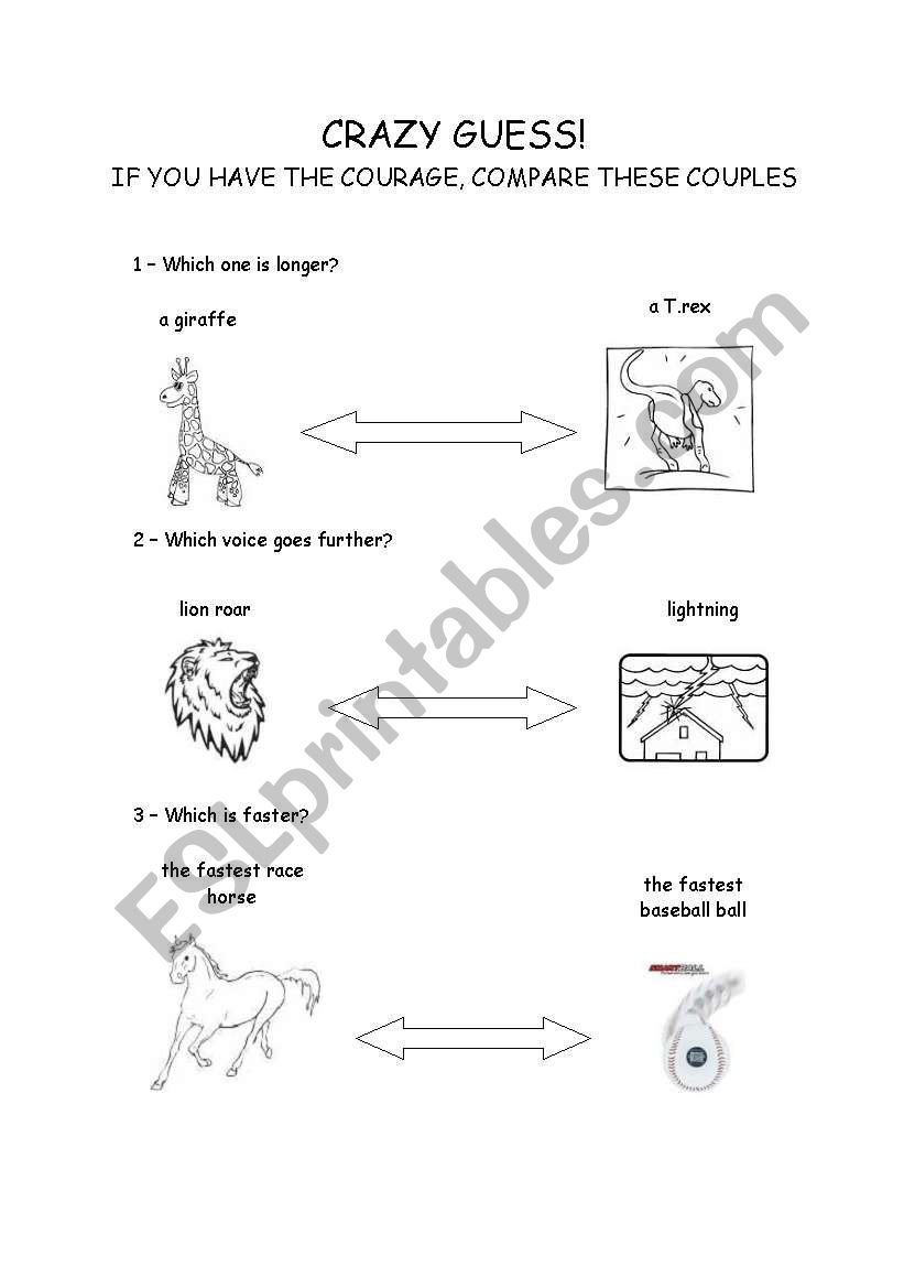 Crazy guess worksheet