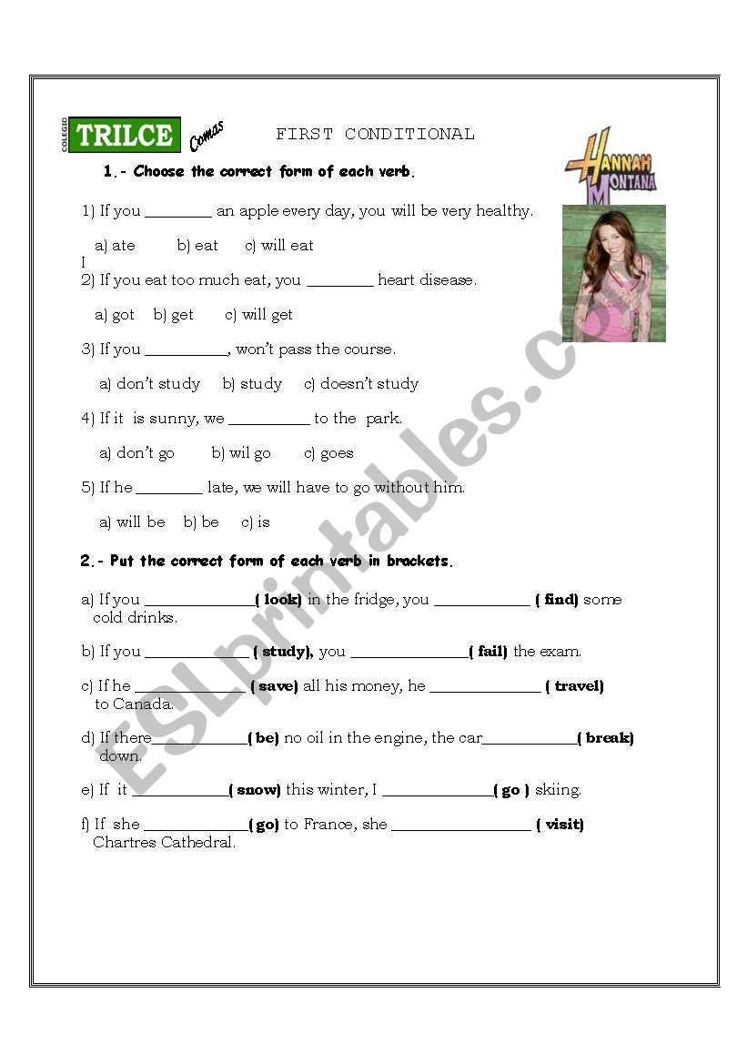 first conditional worksheet