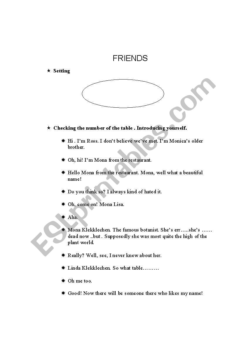 friends: Monicas Wedding worksheet