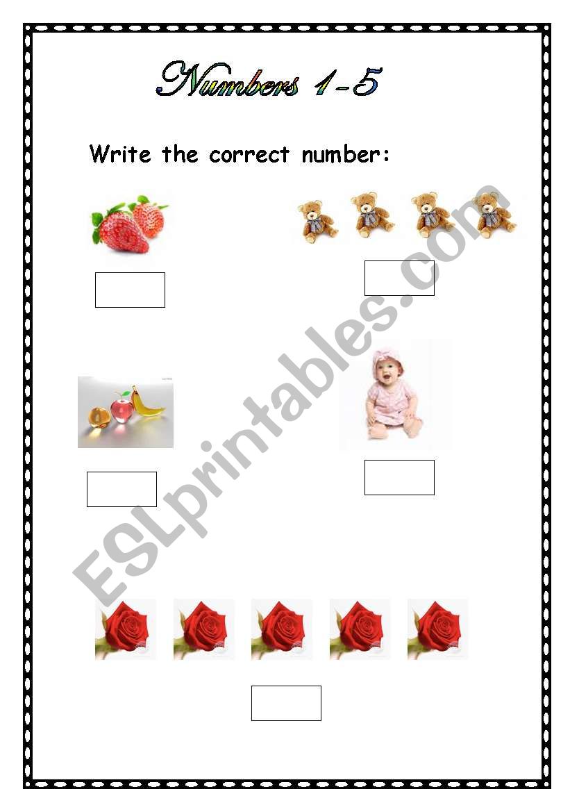 numbers 1-5 worksheet