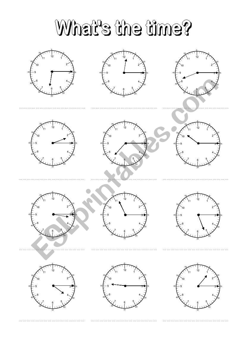 Whats the time? 3 worksheet