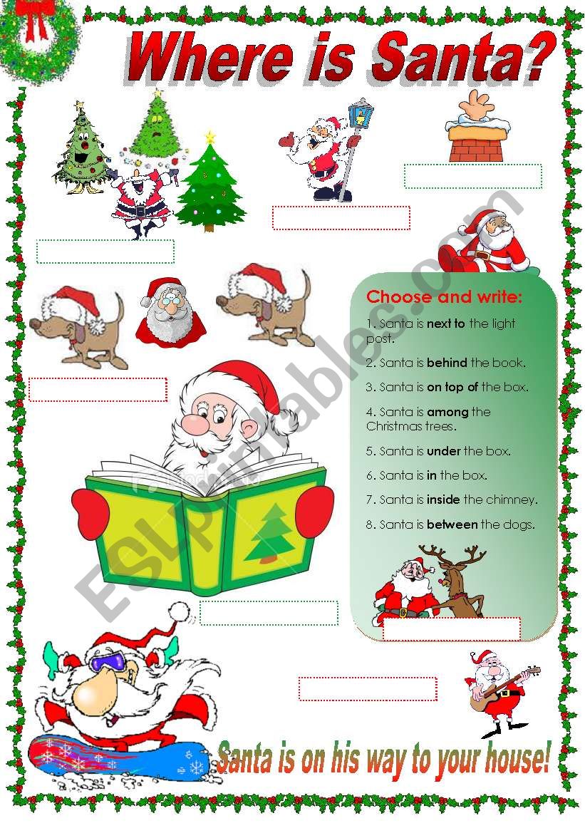 PREPOSITIONS OF PLACE worksheet