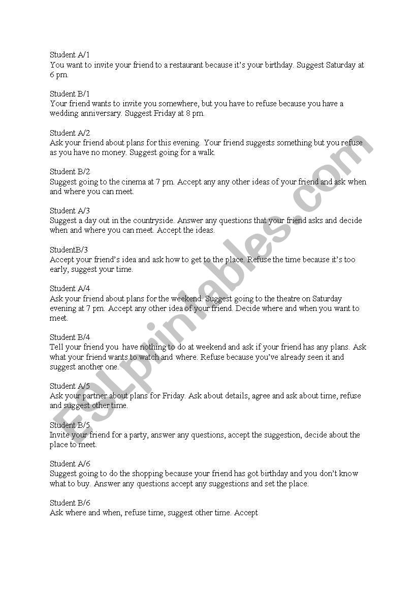 Suggesting worksheet