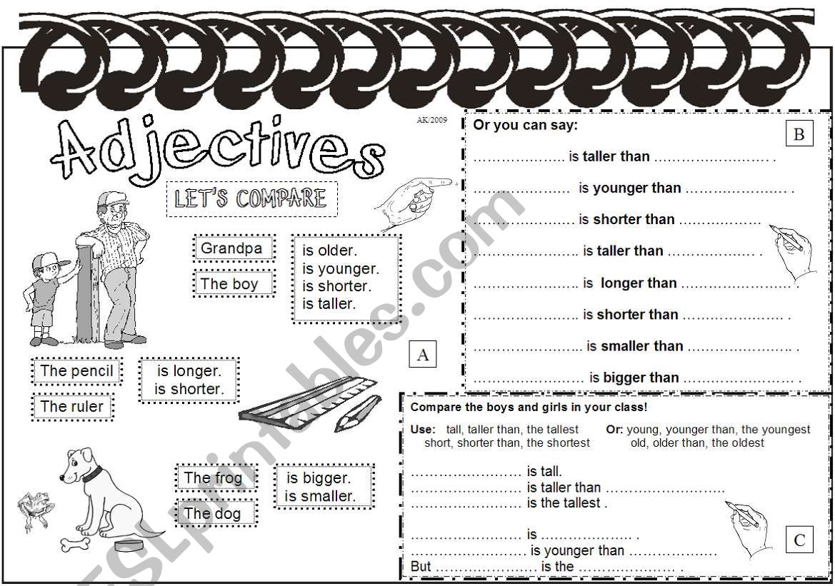 Adjectives - Lets compare worksheet
