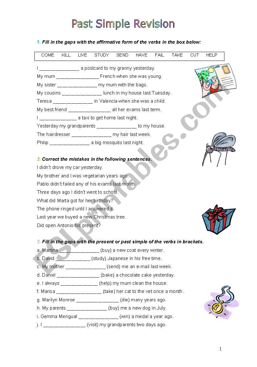 PAST SIMPLE REVISION worksheet