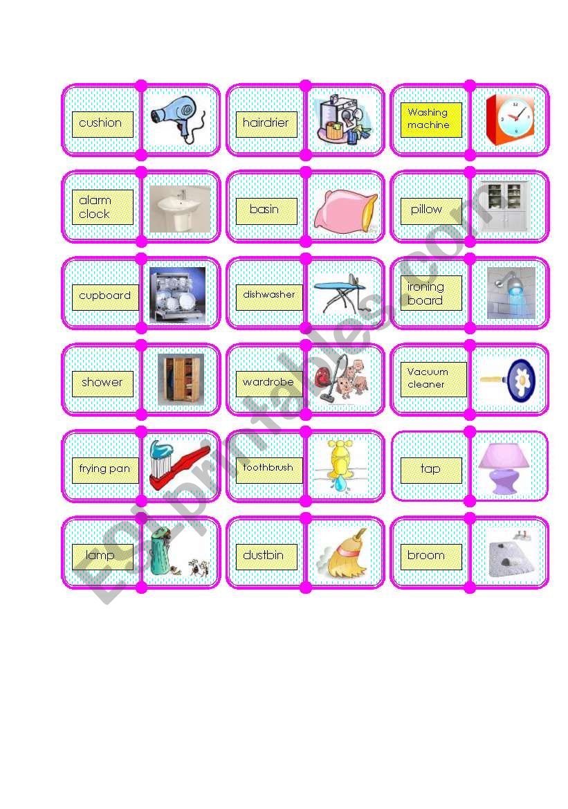 furniture domino 2/2 worksheet