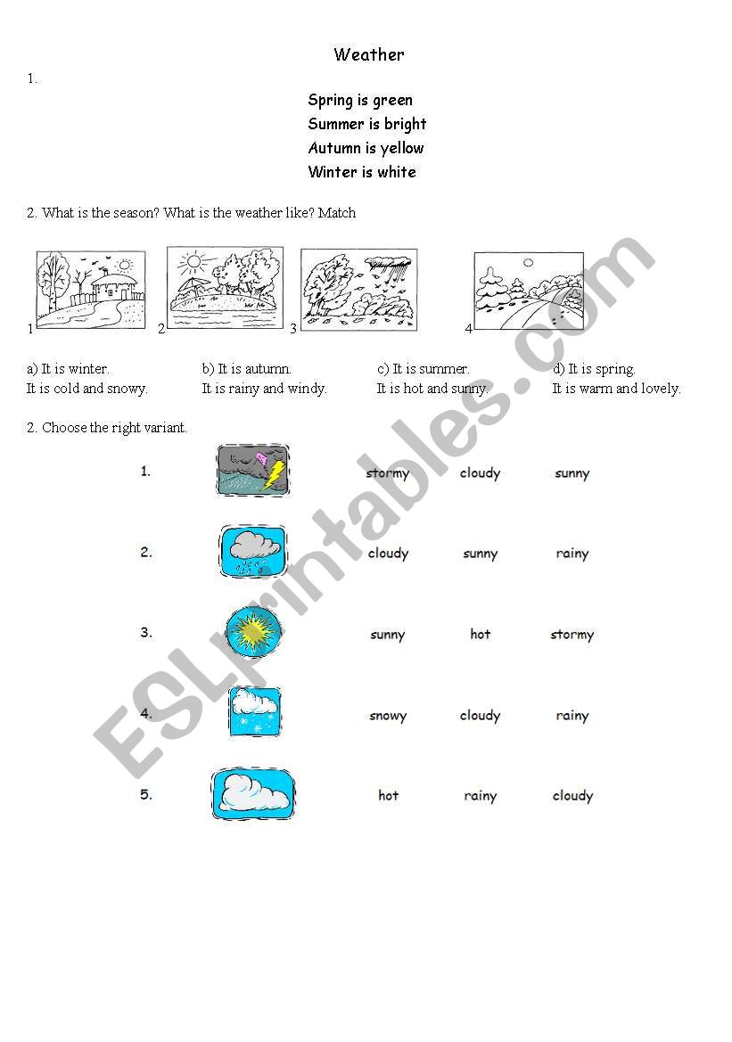 Weather worksheet