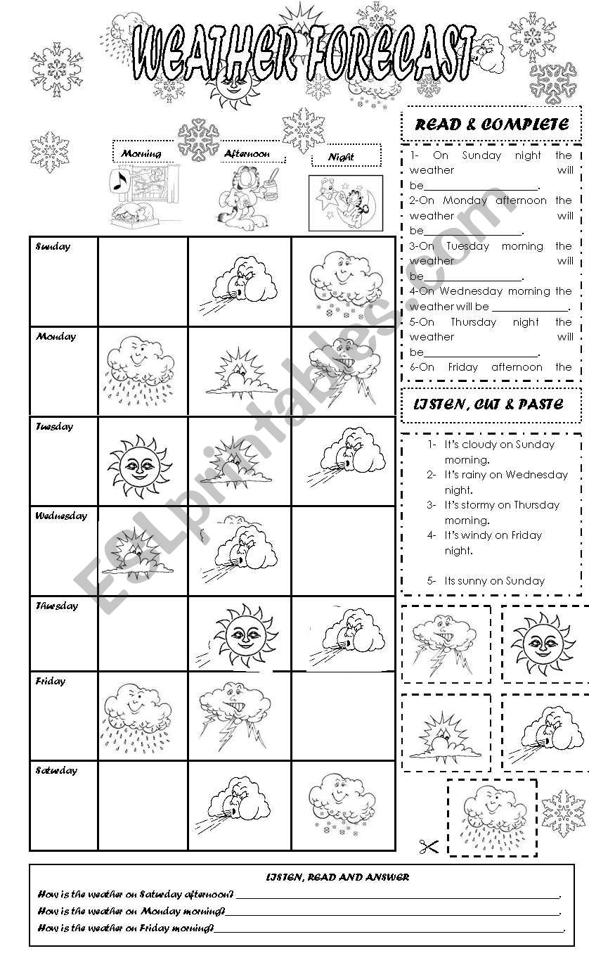 WEATHER FORECAST worksheet