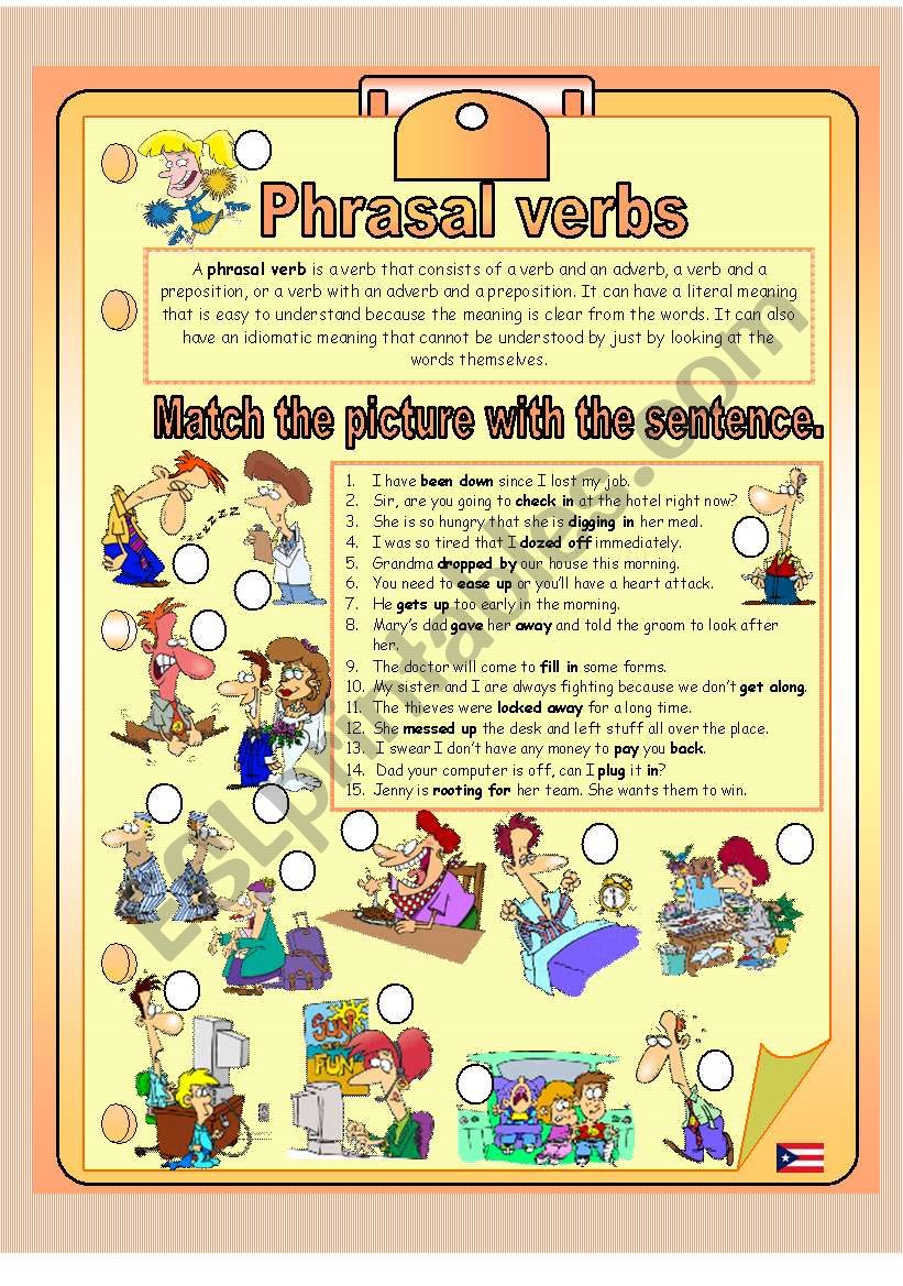phrasal verbs 1 worksheet