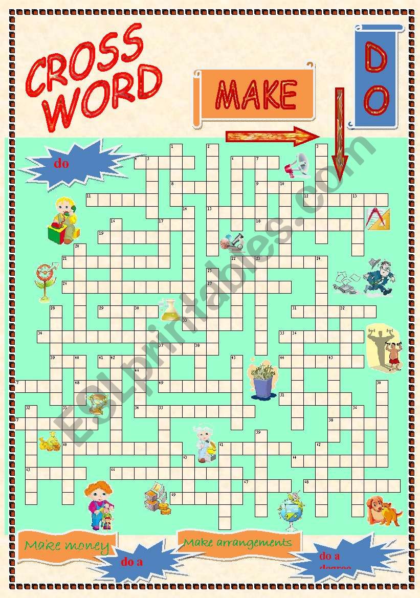 Make and Do Crossword worksheet