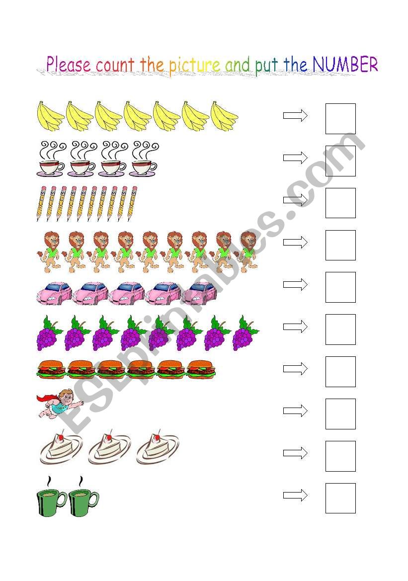 Number 1 -10 worksheet