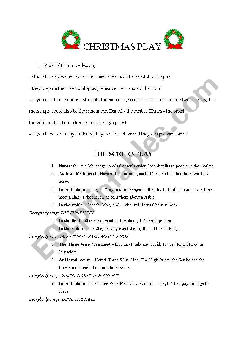 A Christmas Play worksheet