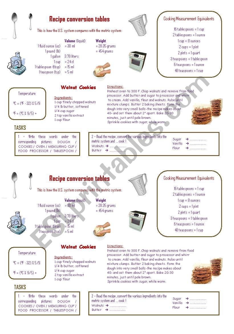 Walnut Cookies recipe - activities