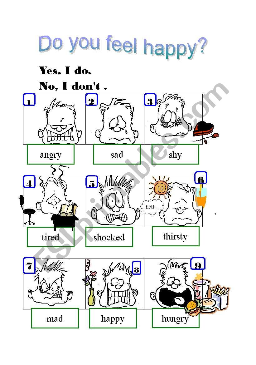 Do you feel happy?  worksheet