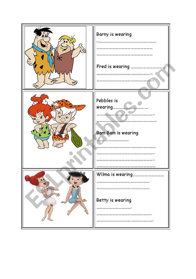 clothes of Flintstones worksheet