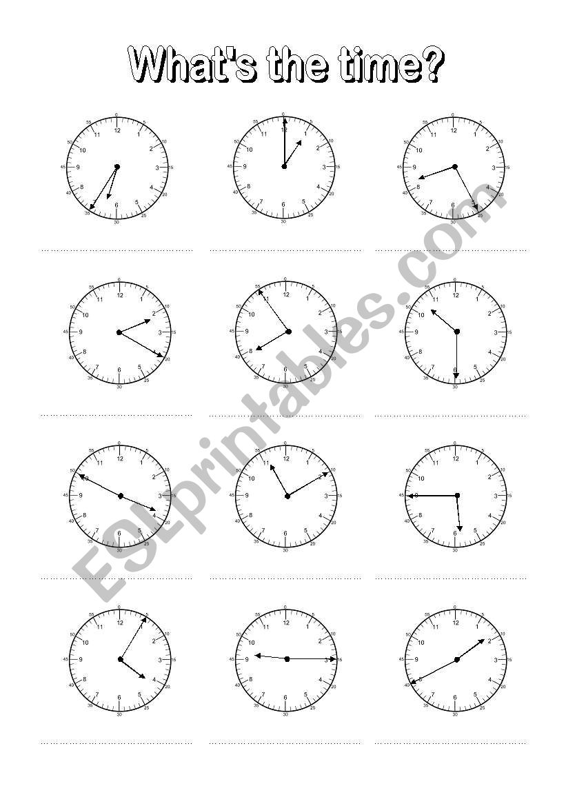 Whats the time? 6 worksheet