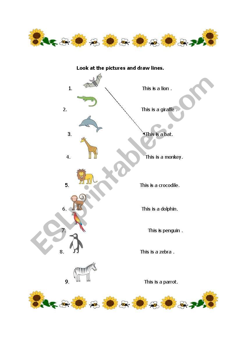 Animals worksheet