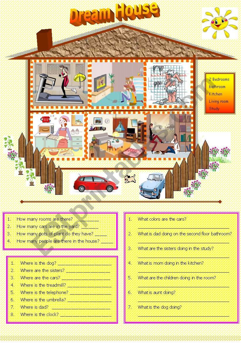 Dream House - WH questions worksheet