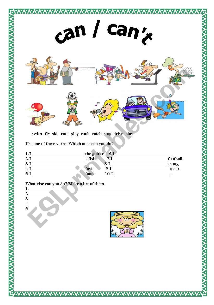 can can t esl worksheet by superisi84
