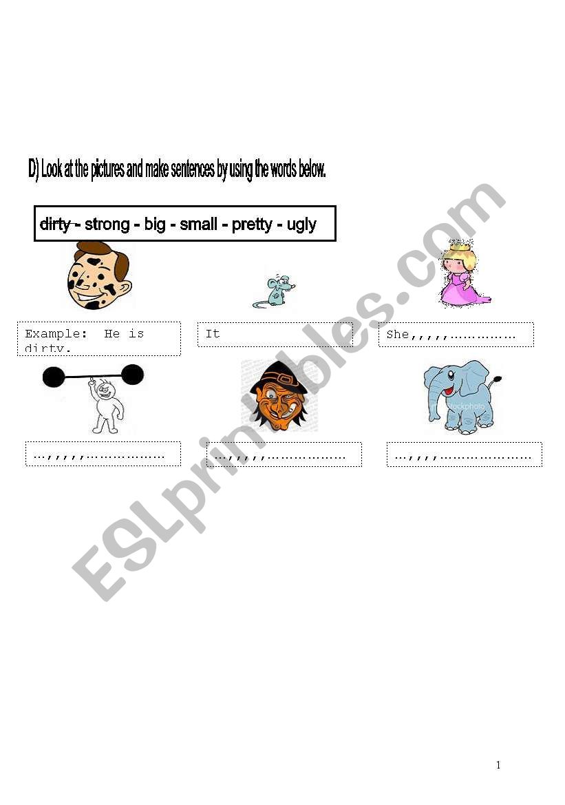 adjectives worksheet