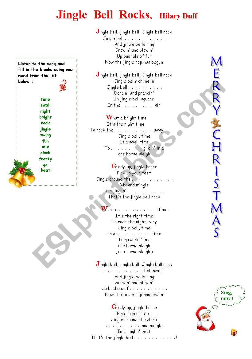 Jingle bell rocks worksheet