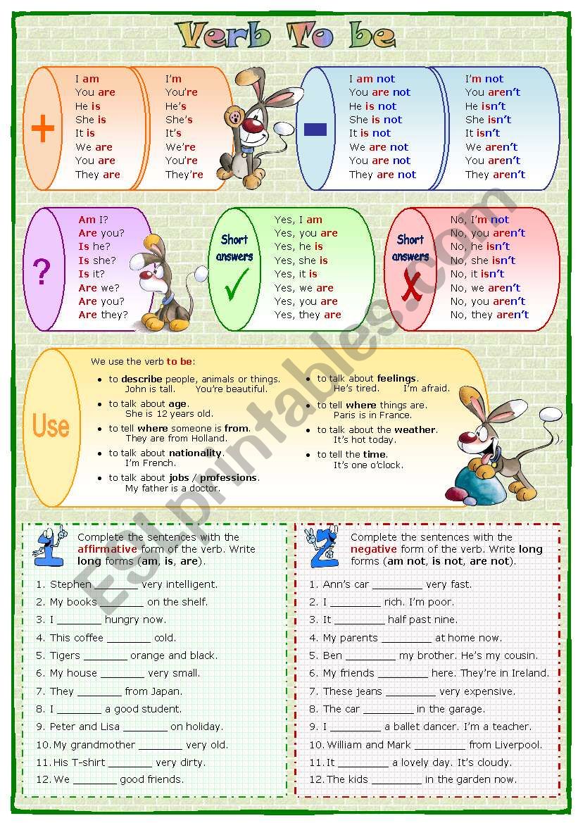 Verb To be: Present worksheet